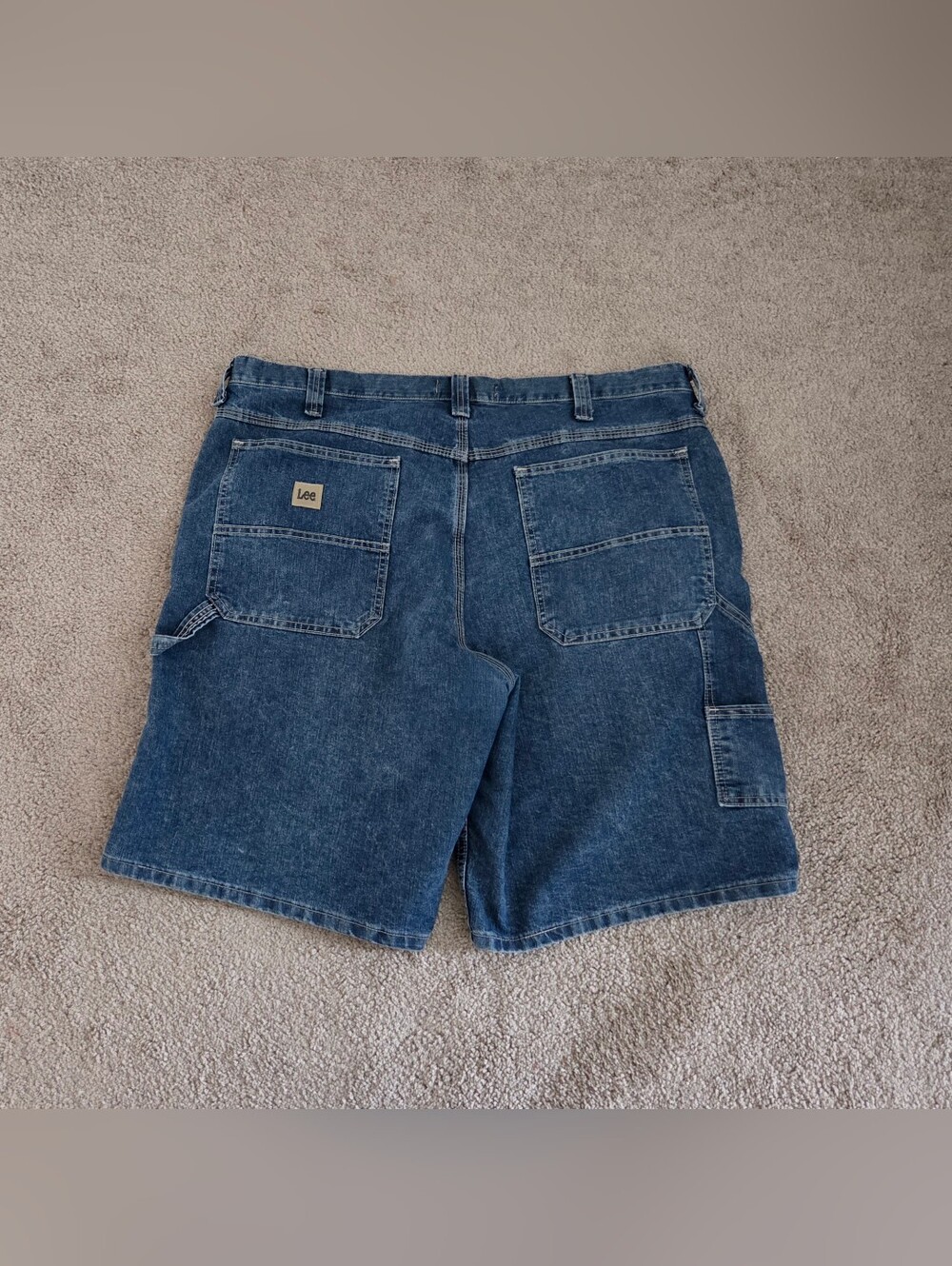 Y2K Vintage Lee Dark Blue Denim Carpenter Shorts Men's 42